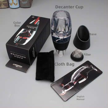 Decantor negru pentru vin roșu, aerare rapidă, pentru uz casnic, design minimalist