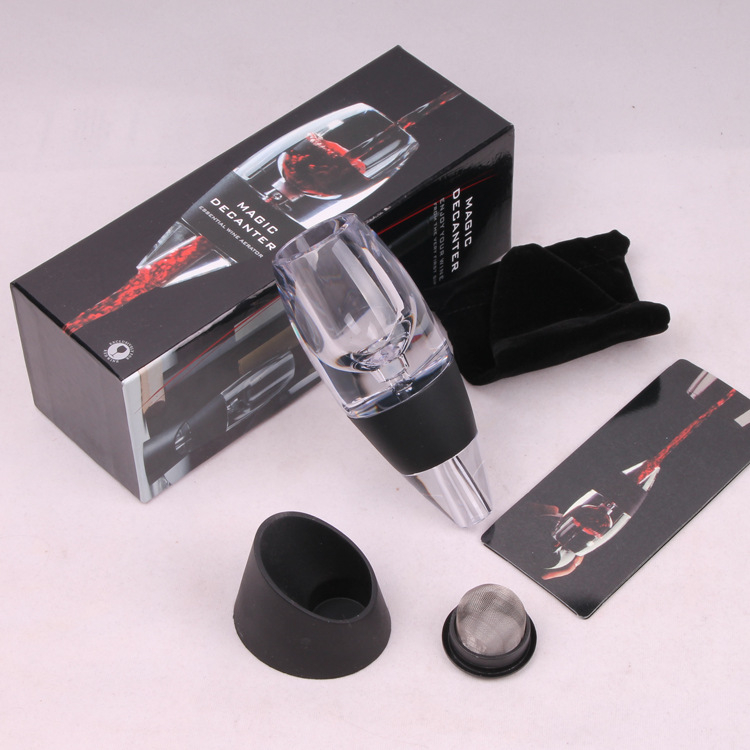 Decantor negru pentru vin roșu, aerare rapidă, pentru uz casnic, design minimalist