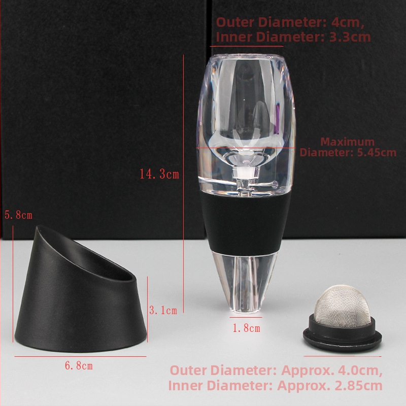 Decantor negru pentru vin roșu, aerare rapidă, pentru uz casnic, design minimalist