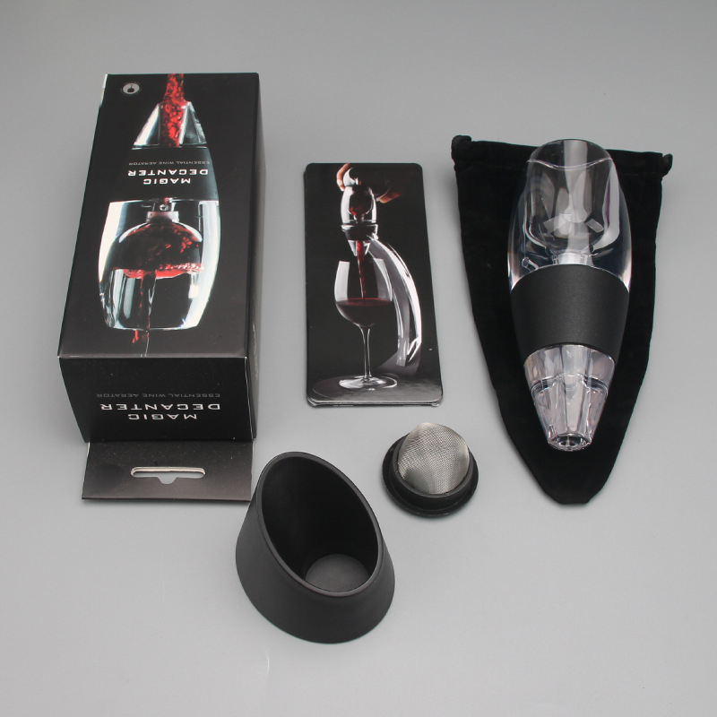 Decantor negru pentru vin roșu, aerare rapidă, pentru uz casnic, design minimalist