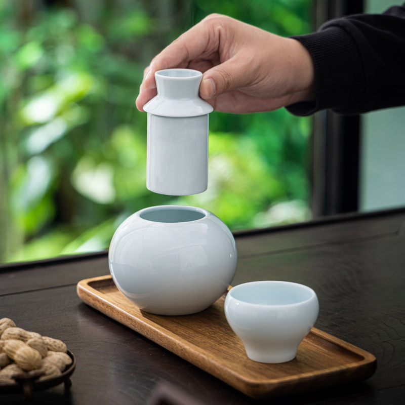 Încălzitor ceramic pentru băuturi, în formă de dovleac, pentru uz casnic, încălzitor de sake în stil chinezesc, capacitate mică
