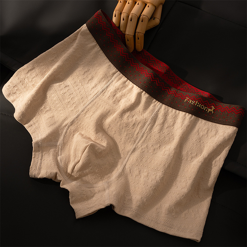 2026 Muške boxerice od pamuka s jacquard teksturom, velike veličine