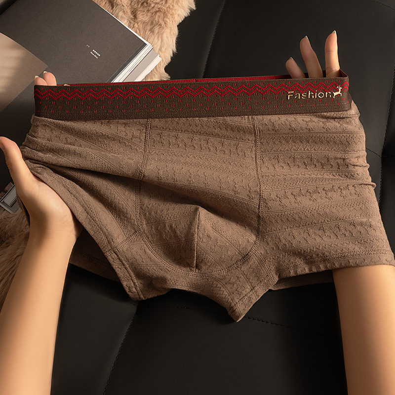 2026 Muške boxerice od pamuka s jacquard teksturom, velike veličine
