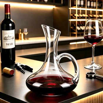 Decantor de vin în stil luxos, dozator personalizat, recipient din sticlă cu capacitate mare, set în stil european