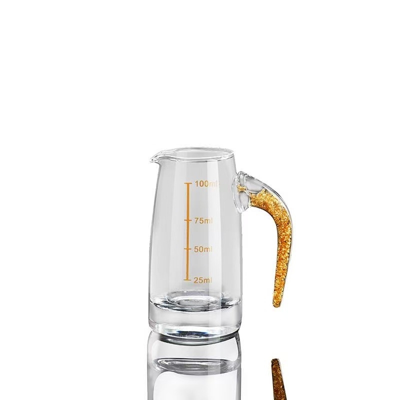 Set de pahare din cristal pentru băuturi spirtoase cu folie de aur, stil retro luxos, peste 10 bucăți, capacitate 1–100 ml