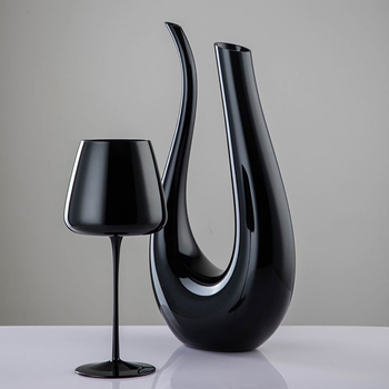 Set de pahare negre pentru vin, stil european, pahare din sticlă înalte pentru uz casnic