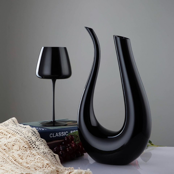 Set de pahare negre pentru vin, stil european, pahare din sticlă înalte pentru uz casnic