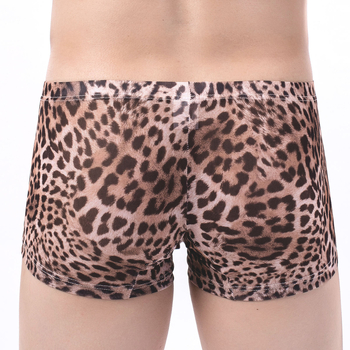Muške bokserice leopard uzorak od mrežaste tkanine, poluprozirne, ultra tanke, prozračne, udobne