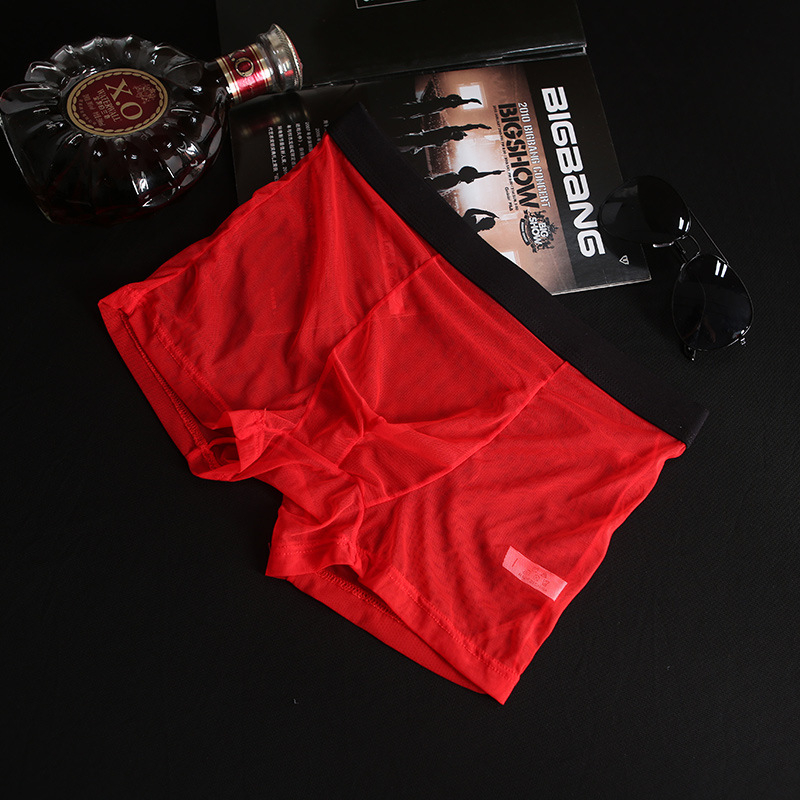 Muške gaćice od čipkaste mreže, prozračne, Ice Silk materijal, plus veličina