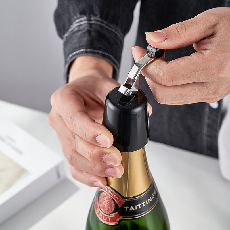 Stopper de vin cu apăsare pentru sticle de vin și șampanie