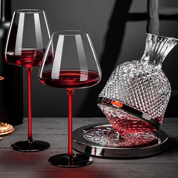 Decantator rotativ pentru vin - sticlă, design minimalist modern