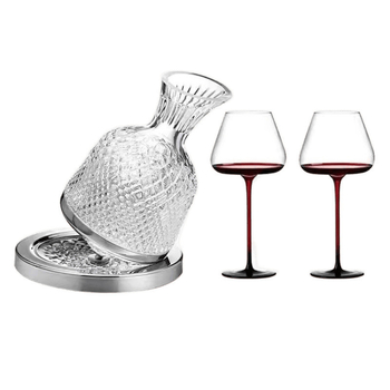 Decantator rotativ pentru vin - sticlă, design minimalist modern