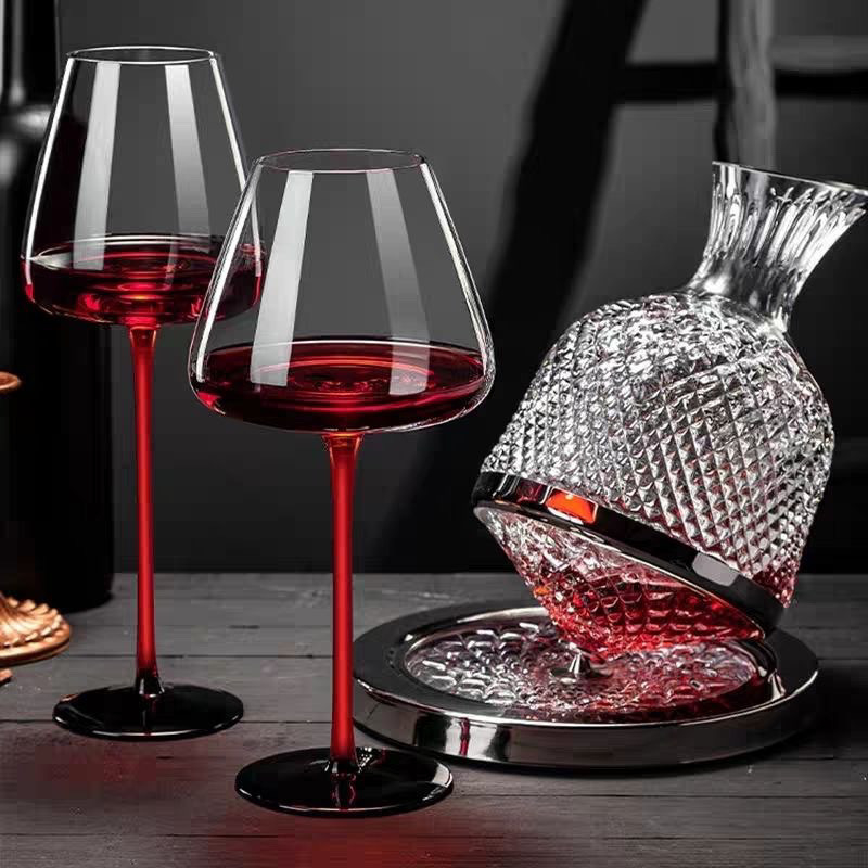 Decantator rotativ pentru vin - sticlă, design minimalist modern
