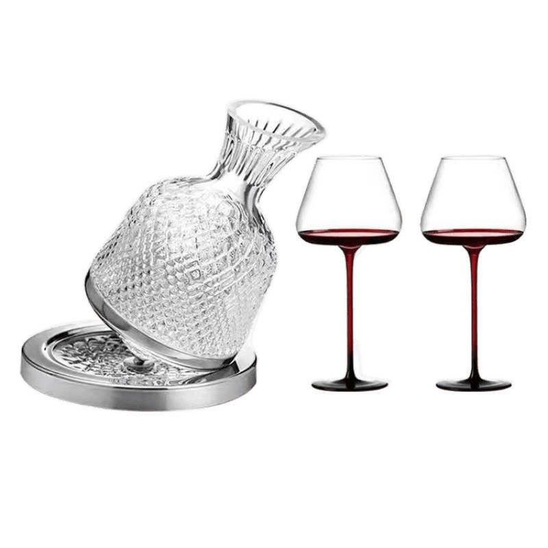 Decantator rotativ pentru vin - sticlă, design minimalist modern