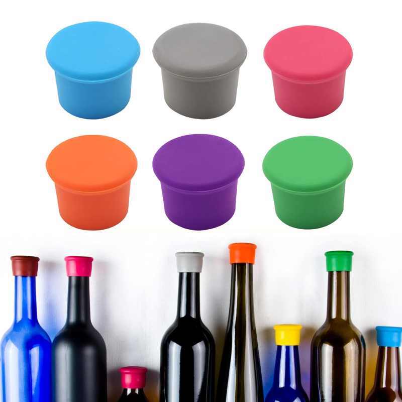 Stopper din silicon pentru vin, capac rotund din silicon pentru sticle, dop din sticlă, etanșare din silicon moale