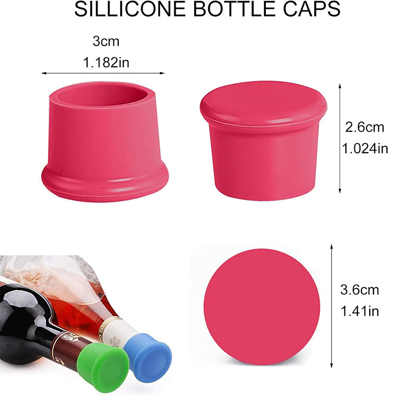 Stopper din silicon pentru vin, capac rotund din silicon pentru sticle, dop din sticlă, etanșare din silicon moale