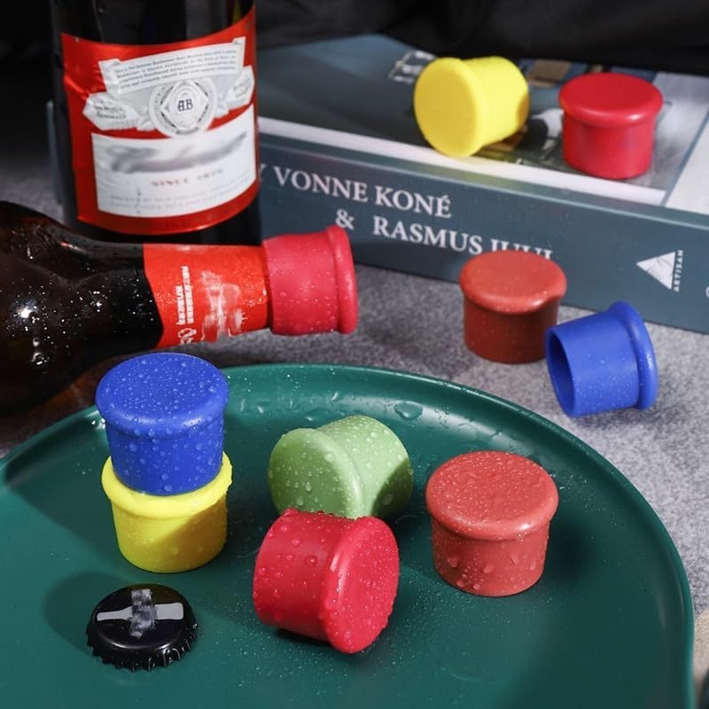 Stopper din silicon pentru vin, capac rotund din silicon pentru sticle, dop din sticlă, etanșare din silicon moale