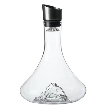 Decantor pentru uz casnic, stil european, cu capac, filtrare cu două niveluri, sticlă 1800 ml