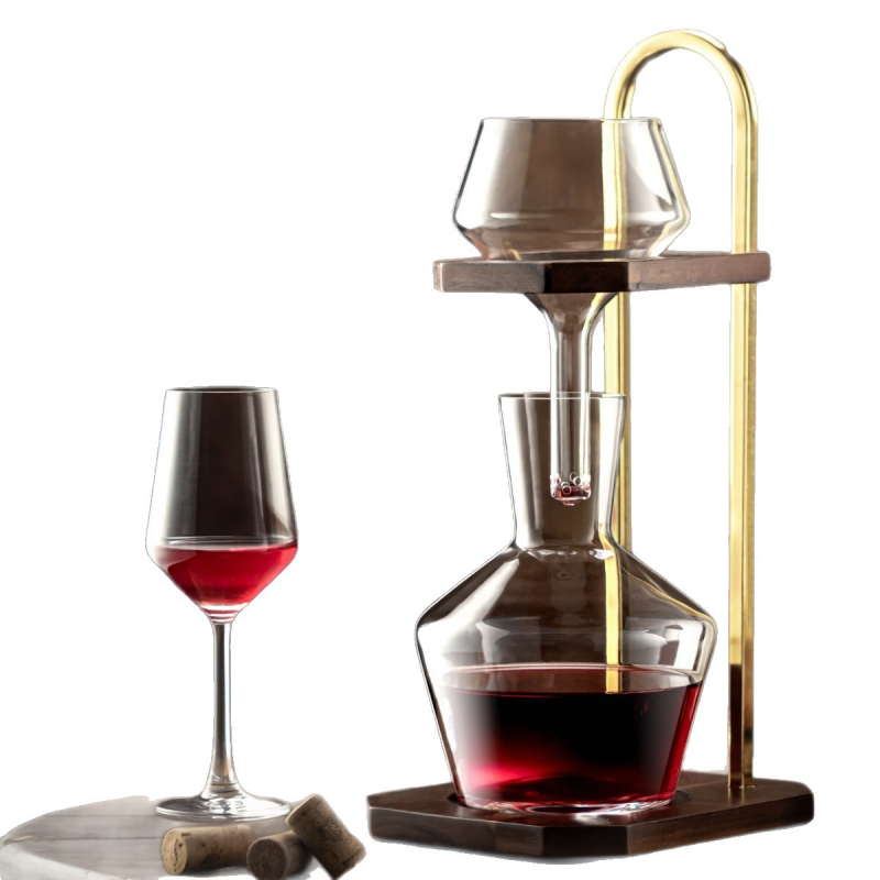 Decantor creativ pentru vin roșu, utilizare acasă, design mare în stil cascadă, cristal și turnare rapidă