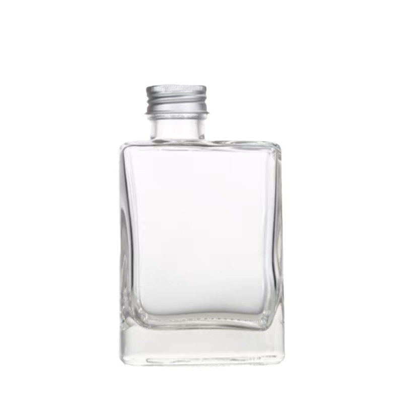 Staklena boca za vino, prazna, za kućno vrenje, kvadratna, 200 ml ili 280 ml, s drvenim čepom.