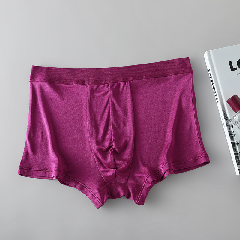 Muške bokserice od 100% svile Mulberry, dvostruko složen prepona, prozračne, udoban kroj