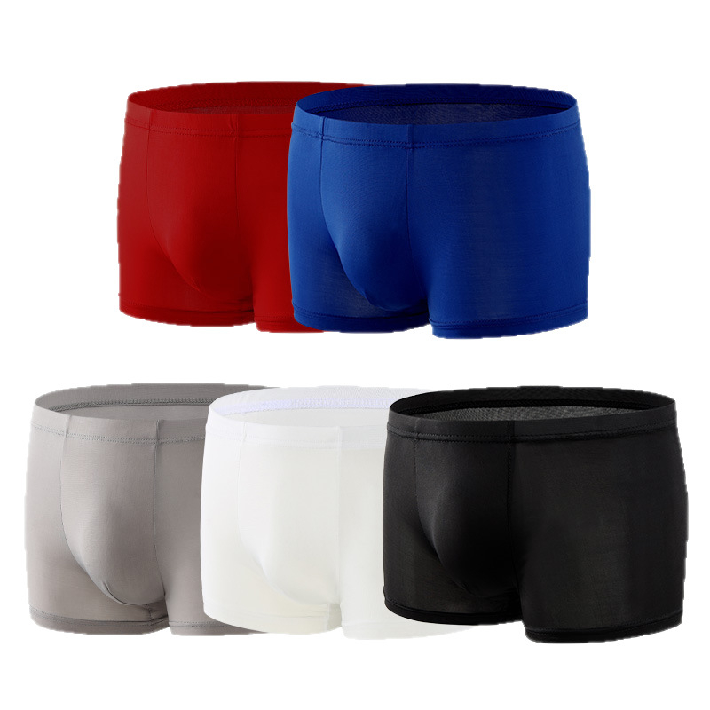 Muške bokserice od ice silk, bešivne, jedne boje, srednji pojas, sexy i udobne