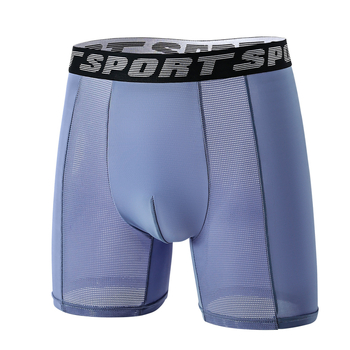 Muške boxerice velikog formata od ledenog svile za sport, s natpisom, produljenom dužinom, antibakterijski predeo, bezšivne boxerice