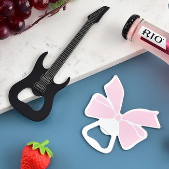 Deschizător creativ de sticle de bere în formă de chitară și fluture, din oțel inoxidabil, gadget de bucătărie, personalizabil