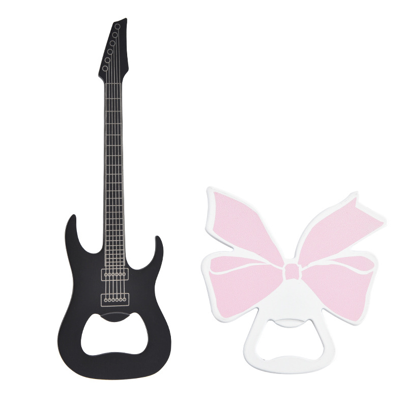Deschizător creativ de sticle de bere în formă de chitară și fluture, din oțel inoxidabil, gadget de bucătărie, personalizabil