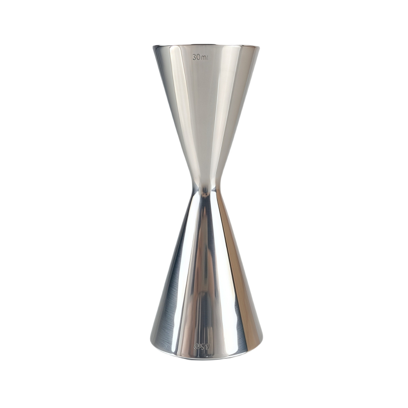 Pahar de măsurat din oțel inoxidabil 304, cu două capete, design integrat, scară în unci, pentru cocktailuri