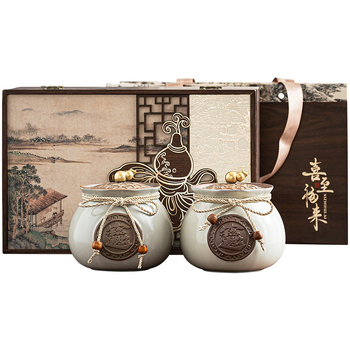 Cutie cadou goală pentru ceai, ceramică, set de 10 buc., pentru ceai alb, ceai negru, Longjing și Pu'er, stil chinezesc, model 2026