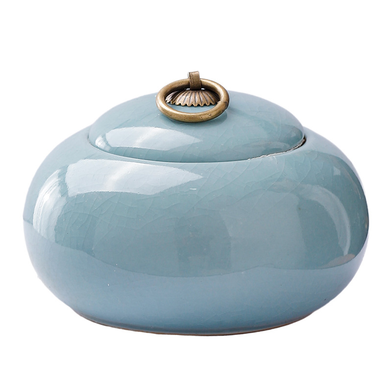 Recipient ceramic mini pentru ceai cu capac etanș, recipient portabil pentru pulberi parfumate și unguent, ambalaj gol de ceai verde, gata pentru logo