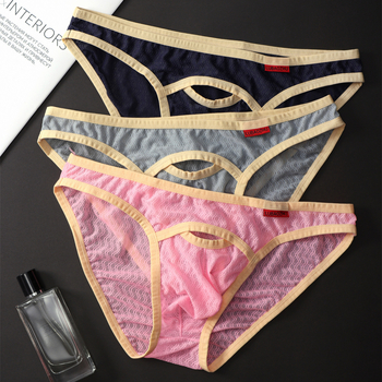Muške slipovi s čipkom, prozračni, niska talija, Ice Silk