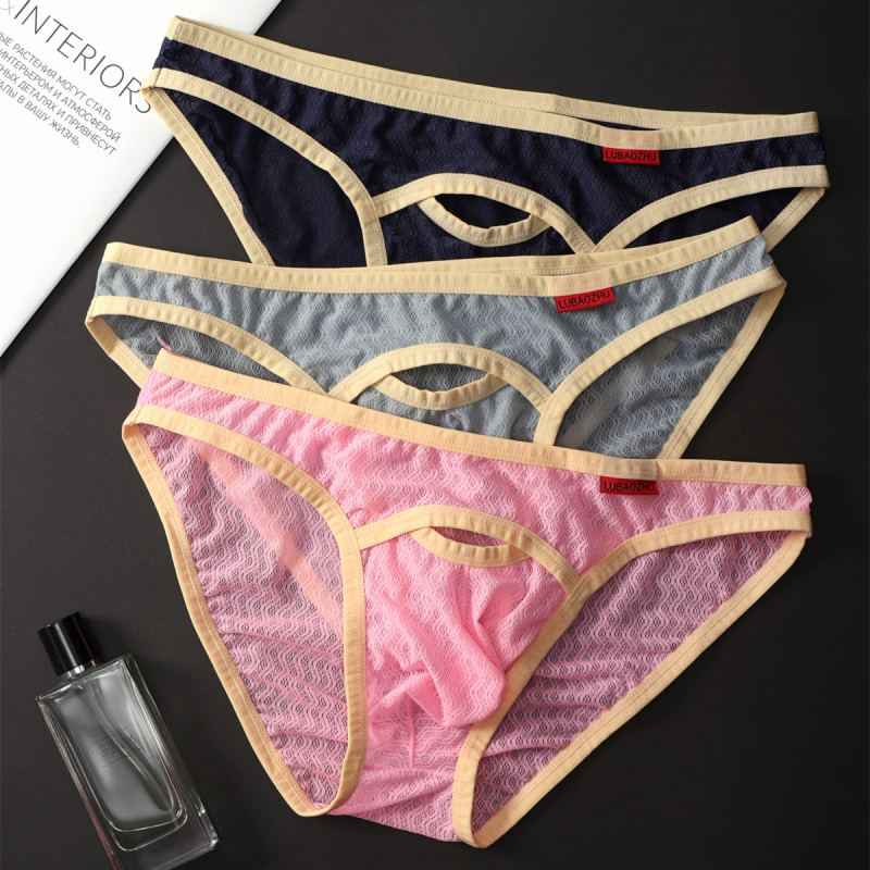 Muške slipovi s čipkom, prozračni, niska talija, Ice Silk