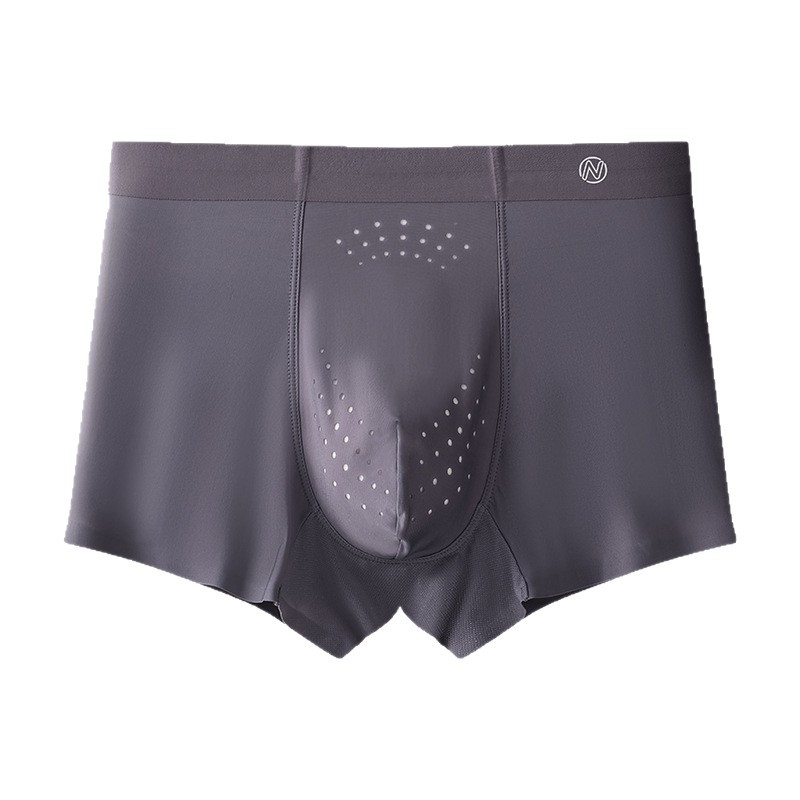 Férfi boxer, nylon Ice Silk anyagból, antibakteriális, középmagas derekú, egyszínű, nagy méret