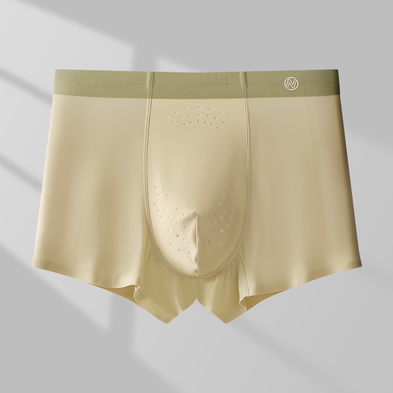 Férfi boxer, nylon Ice Silk anyagból, antibakteriális, középmagas derekú, egyszínű, nagy méret