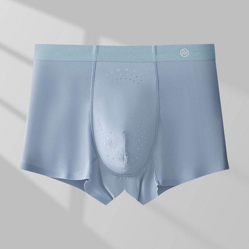 Férfi boxer, nylon Ice Silk anyagból, antibakteriális, középmagas derekú, egyszínű, nagy méret