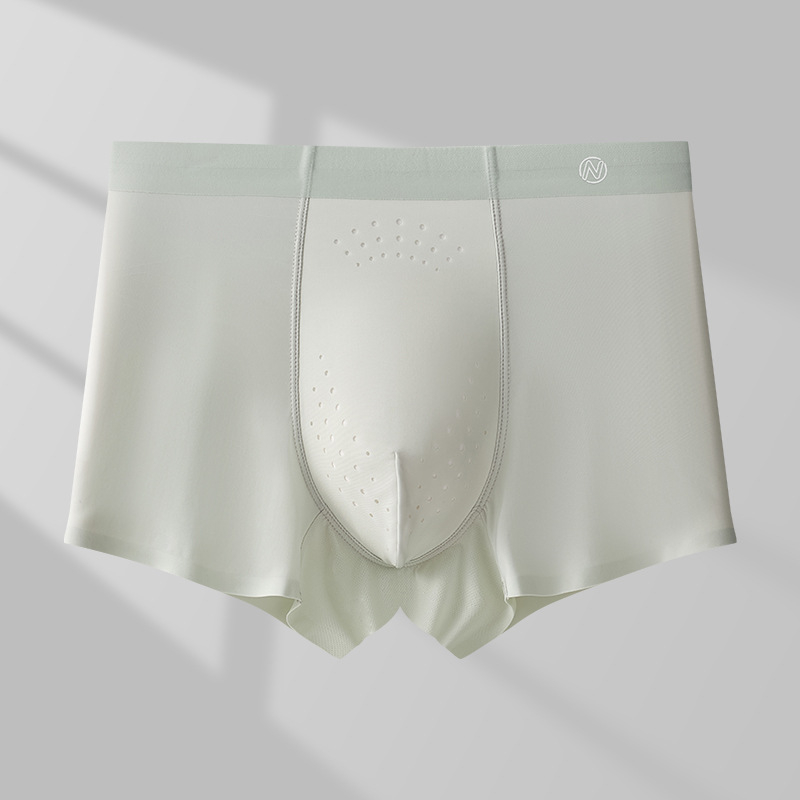Férfi boxer, nylon Ice Silk anyagból, antibakteriális, középmagas derekú, egyszínű, nagy méret