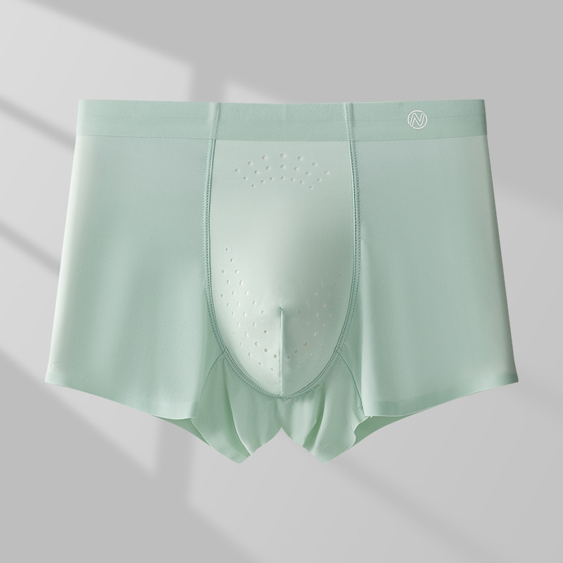 Férfi boxer, nylon Ice Silk anyagból, antibakteriális, középmagas derekú, egyszínű, nagy méret