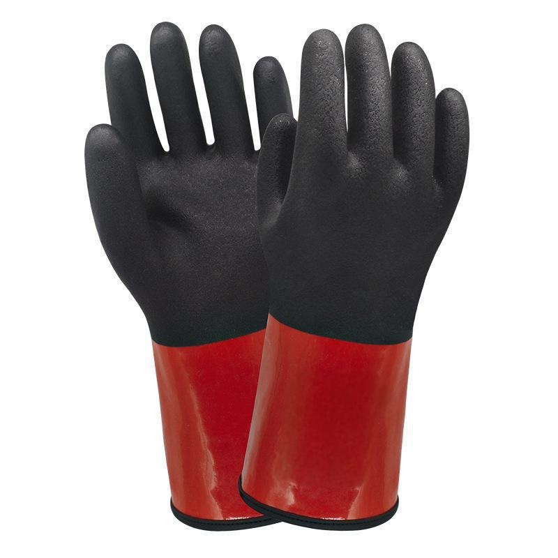 Mănuși roșii cu imersiune completă TPR, anti-chimice, anti-coliziune, rezistente la ulei, PVC impermeabile, mănuși de protecție rezistente la uzură