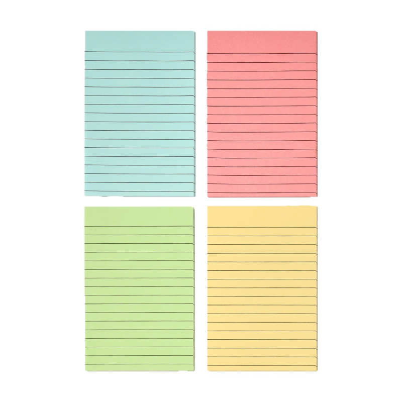 Note autoadezive colorate cu linii orizontale, bloc de notițe creativ și detașabil, cu adeziv puternic