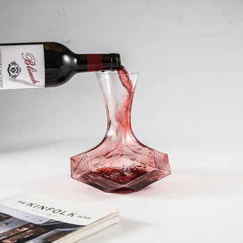 Decantor de vin în stil japonez, cu model diamantat și design geometric, set din sticlă pentru servirea vinului