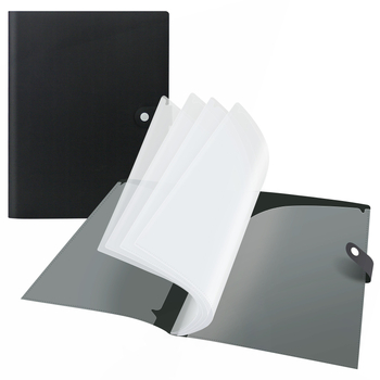 Dosar A4 din PP cu mai multe file, cu buzunar în formă de L, grosime 0.35 mm, 310x240 mm