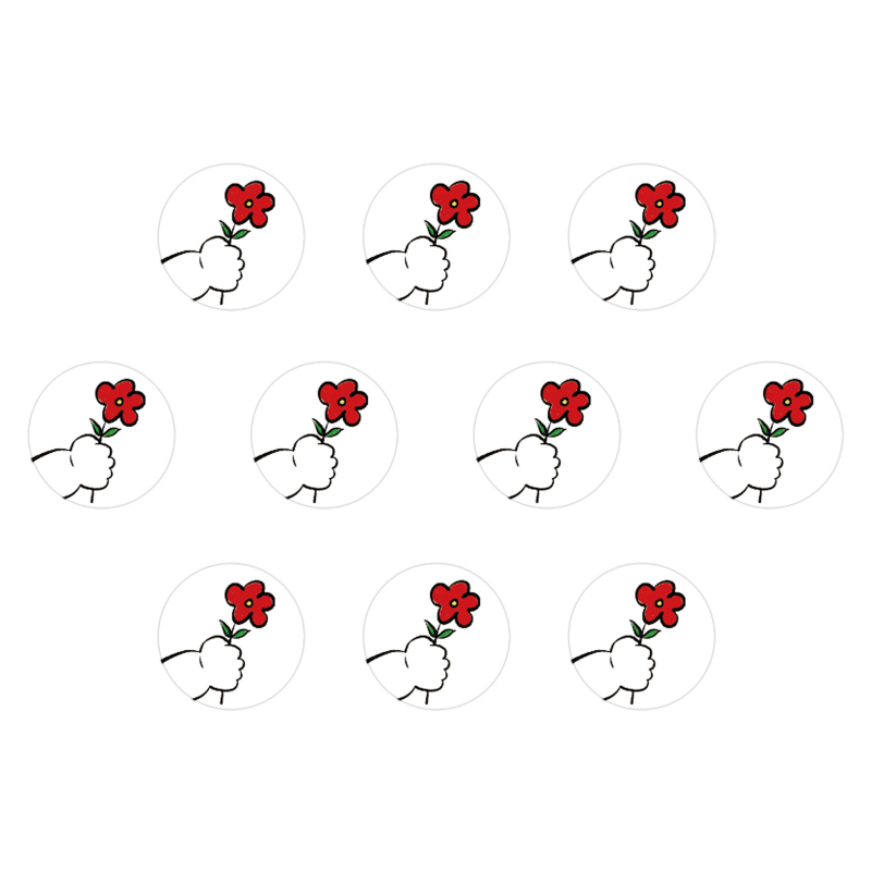 500 de stickere cu flori roșii mici pentru laude și recompense — pe role, pentru grădiniță