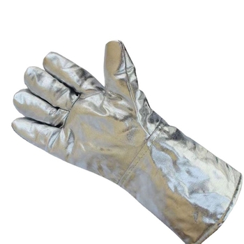 Mănuși din folie de aluminiu pentru temperaturi înalte, izolație termică, rezistență la foc, protecție împotriva radiațiilor, mănuși industriale cu cinci degete, groase