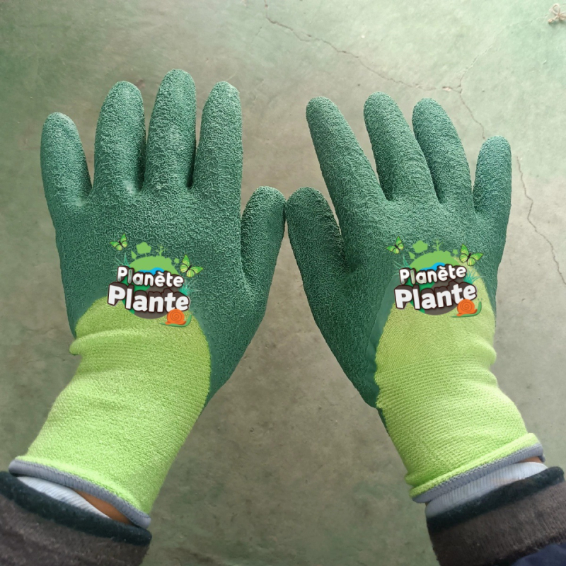Mănuși de grădină din fibre de bambus și latex, cu model în relief, rezistente la înțepături și impermeabile, pentru grădină și îngrijirea florilor