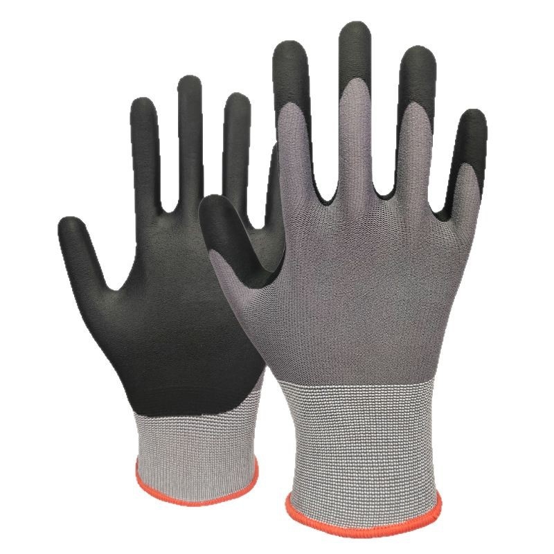 Mănuși din nylon 15G pentru protecție industrială, antiderapante, rezistente la abraziune și la ulei, palme cu spumă nitrilă, mănuși de lucru sigure, multifuncționale