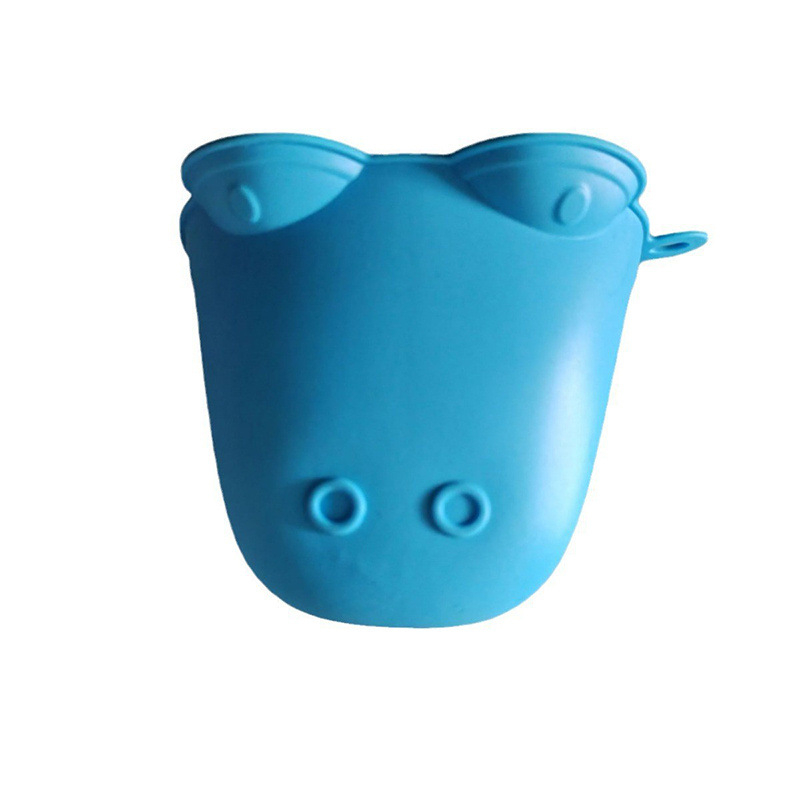 Bangpu Mănuși din silicon cu hipopotam desen animat, groase, pentru cuptor, rezistente la temperaturi înalte, pentru coacere și cuptor cu microunde