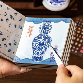 Carte cu autocolante pătrate pentru colaj și peisaje, colorată DIY puzzle pentru copii, carte liniștită