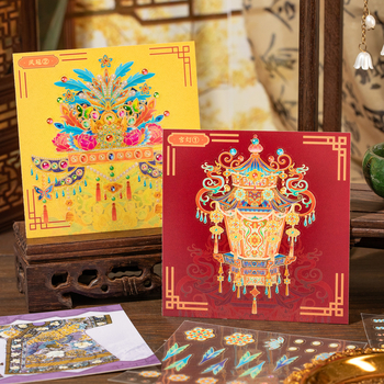 Carte cu autocolante pătrate pentru colaj și peisaje, colorată DIY puzzle pentru copii, carte liniștită